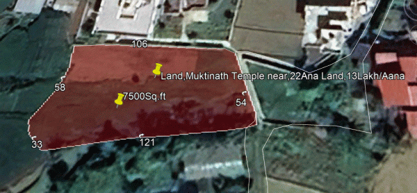 Cheap 22Aana Flat Land sale at Near Muktinath Temple only 13Lakh/Aana, Contact 9860058707